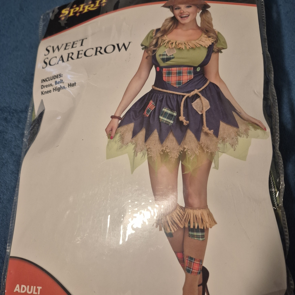 Spirit Sweet Scarecrow Costume - Blue and Tan